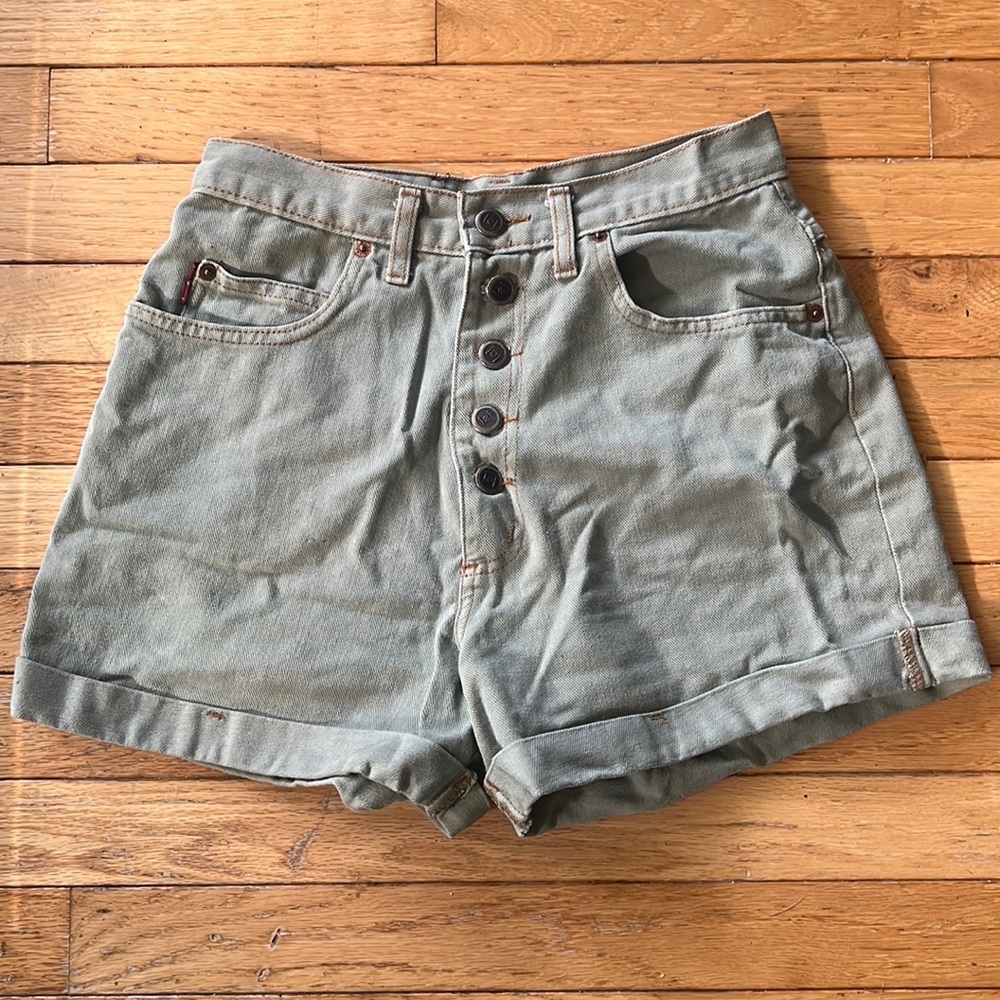 Vintage Light Green Jean Shorts